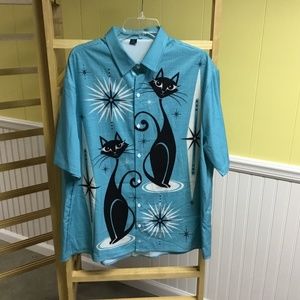 Mid Century Atomic Cat Short Sleeve shirt